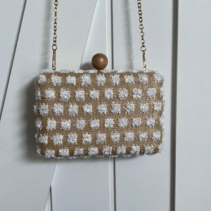 “Anthropologie” flora raffia clutch/crossbody